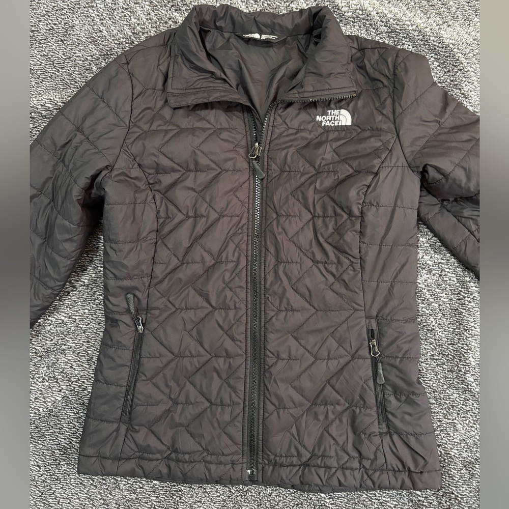 The North Face Quilted Insulated Jacket Black Zip Front Women’s